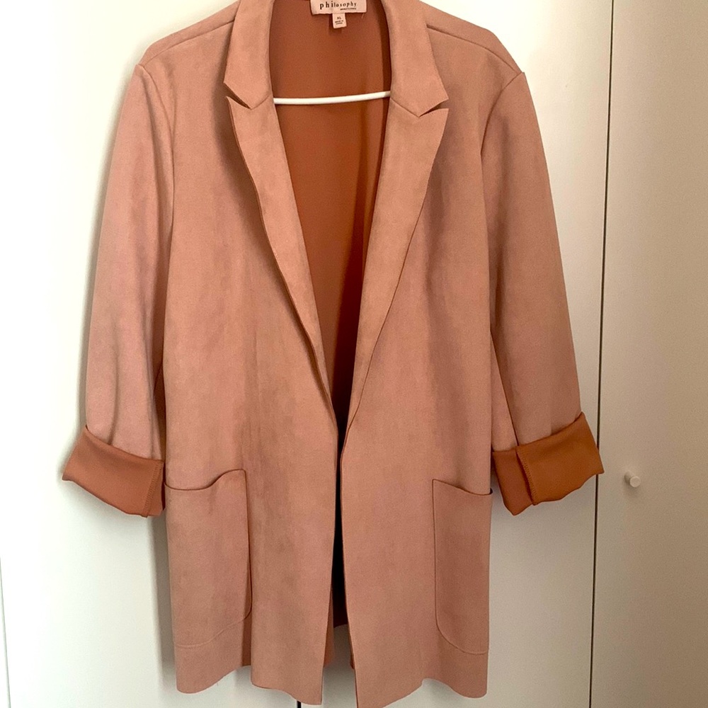 Women faux leather blazer XL size